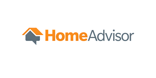 HomeAdvisor logo with orange and gray text, featuring a house-shaped icon, representing home improvement and services platform.